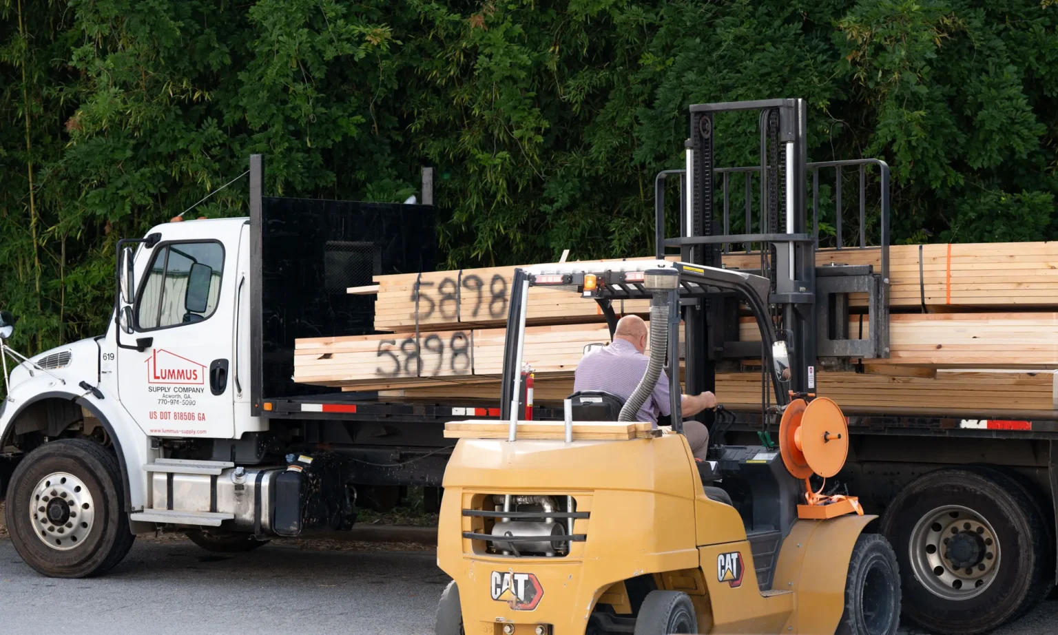 truck with lumber